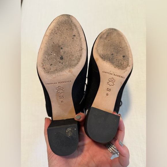 Loeffler Randall Black Suede Lexi Caged Block Heel Pumps Sz 5.5 Laceup with box - Picture 7 of 8